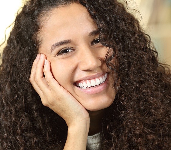 Woman's smile after gum recontouring