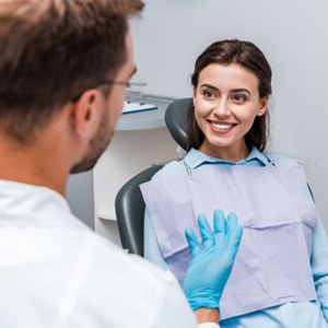 woman visiting the dentist for a checkup and cleaning
