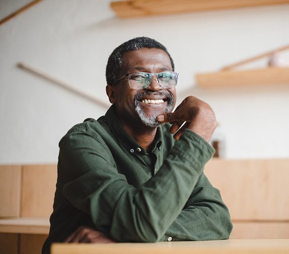 smiling man with dental implants in Fort Worth