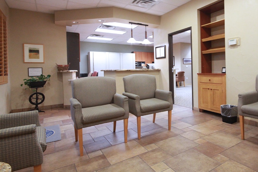 Reception area of Harris Parkway Dental Care