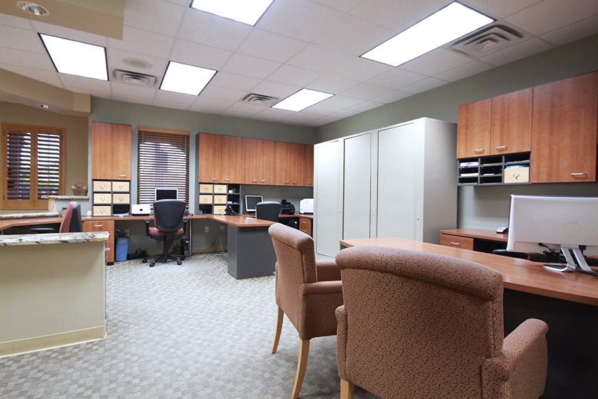 Front desk area of Harris Parkway Dental Care