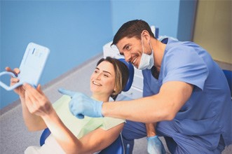 Woman smiling after root canal in Fort Worth 