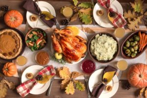 cranberry sauce on Thanksgiving table 