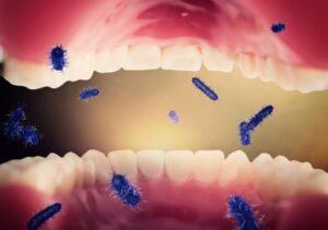 Bacteria floating around inside mouth.